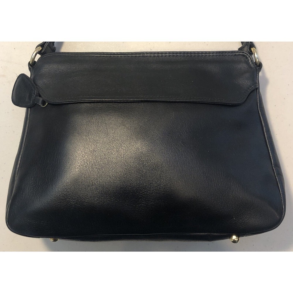 Vintage GANSON Shoulder Handbag Purse Black Leather Hong Kong Really Nice